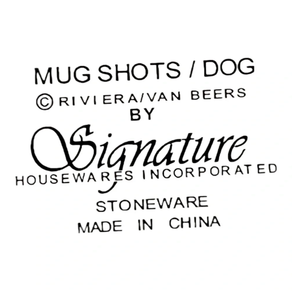 Mug shots Dog treat canister flip lid with latch ceramic